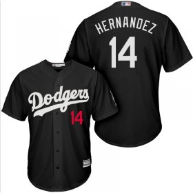 Wholesale Cheap Dodgers #14 Enrique Hernandez Black Turn Back The Clock Stitched MLB Jersey