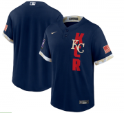 Wholesale Cheap Men's Kansas City Royals Blank 2021 Navy All-Star Cool Base Stitched MLB Jersey