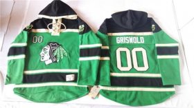Wholesale Cheap Blackhawks #00 Clark Griswold Green St. Patrick\'s Day McNary Lace Hoodie Stitched NHL Jersey