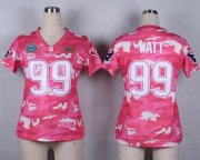 Wholesale Cheap Nike Texans #99 J.J. Watt Pink Women's Stitched NFL Elite Camo Fashion Jersey