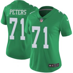 Wholesale Cheap Nike Eagles #71 Jason Peters Green Women\'s Stitched NFL Limited Rush Jersey