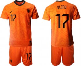 Wholesale Cheap Men 2020-2021 European Cup Netherlands home orange 17 Nike Soccer Jersey
