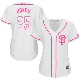 Wholesale Cheap Giants #25 Barry Bonds White/Pink Fashion Women\'s Stitched MLB Jersey