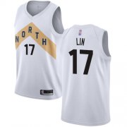 Wholesale Cheap Men's #17 Jeremy Lin White Authentic Jersey - Toronto Raptors #17 City Edition Basketball