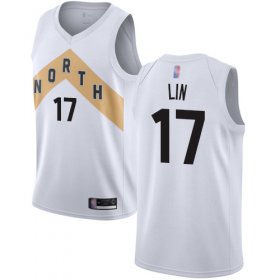 Wholesale Cheap Men\'s #17 Jeremy Lin White Authentic Jersey - Toronto Raptors #17 City Edition Basketball