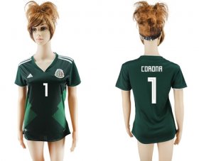 Wholesale Cheap Women\'s Mexico #1 Corona Home Soccer Country Jersey