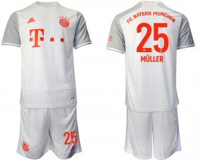 Wholesale Cheap Men 2020-2021 club Bayern Munchen away 25 white Soccer Jerseys