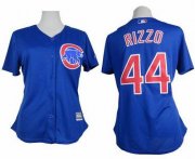 Wholesale Cheap Cubs #44 Anthony Rizzo Blue Alternate Women's Stitched MLB Jersey