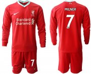 Wholesale Cheap Men 2020-2021 club Liverpool home long sleeves 7 red Soccer Jerseys