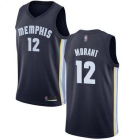 Cheap Youth Grizzlies #12 Ja Morant Navy Blue Youth Basketball Swingman Icon Edition Jersey