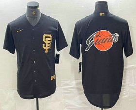 Cheap Men\'s San Francisco Giants Team Big Logo Black Gold Cool Base Stitched Baseball Jerseys