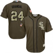 Wholesale Cheap White Sox #24 Yasmani Grandal Green Salute to Service Stitched MLB Jersey