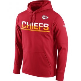 Wholesale Cheap Men\'s Kansas City Chiefs Nike Red Sideline Circuit Pullover Performance Hoodie