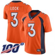 Wholesale Cheap Nike Broncos #3 Drew Lock Orange Team Color Men's Stitched NFL 100th Season Vapor Limited Jersey