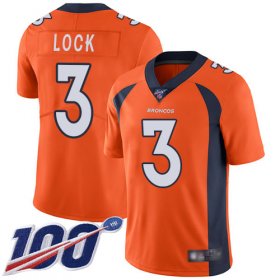 Wholesale Cheap Nike Broncos #3 Drew Lock Orange Team Color Men\'s Stitched NFL 100th Season Vapor Limited Jersey