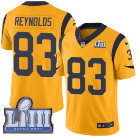 Wholesale Cheap Nike Rams #83 Josh Reynolds Gold Super Bowl LIII Bound Men\'s Stitched NFL Limited Rush Jersey