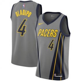 Wholesale Cheap Men\'s Nike Indiana Pacers #4 Victor Oladipo Gray NBA City Edition Jersey