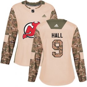 Wholesale Cheap Adidas Devils #9 Taylor Hall Camo Authentic 2017 Veterans Day Women\'s Stitched NHL Jersey