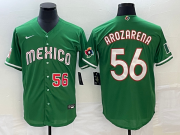 Wholesale Cheap Men's Mexico Baseball #56 Randy Arozarena Number 2023 Green World Classic Stitched Jersey3
