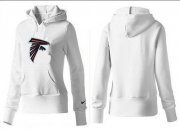 Wholesale Cheap Women's Atlanta Falcons Logo Pullover Hoodie White