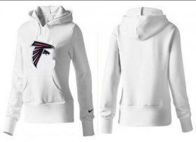 Wholesale Cheap Women\'s Atlanta Falcons Logo Pullover Hoodie White