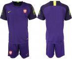Wholesale Cheap Poland Blank Purple Goalkeeper Soccer Country Jersey