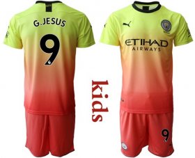 Wholesale Cheap Manchester City #9 G.Jesus Away Kid Soccer Club Jersey