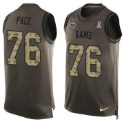 Wholesale Cheap Nike Rams #76 Orlando Pace Green Men's Stitched NFL Limited Salute To Service Tank Top Jersey