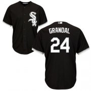 Wholesale Cheap White Sox #24 Yasmani Grandal Black New Cool Base Stitched Youth MLB Jersey