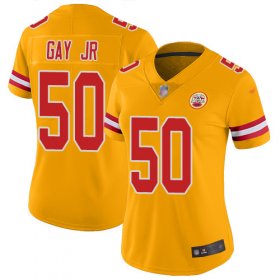 Wholesale Cheap Nike Chiefs #50 Willie Gay Jr. Gold Women\'s Stitched NFL Limited Inverted Legend Jersey