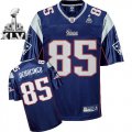 Wholesale Cheap Patriots #85 Chad Ochocinco Dark Blue Super Bowl XLVI Embroidered NFL Jersey