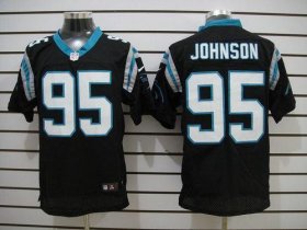 Wholesale Cheap Nike Panthers #95 Charles Johnson Black Team Color Men\'s Stitched NFL Elite Jersey