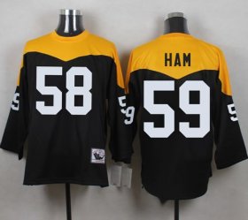 Wholesale Cheap Mitchell And Ness 1967 Steelers #59 Jack Ham Black/Yelllow Throwback Men\'s Stitched NFL Jersey