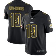 Wholesale Cheap Nike Steelers #19 JuJu Smith-Schuster Black Men's Stitched NFL Limited Rush Impact Jersey