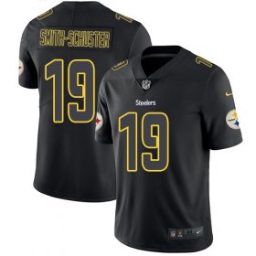 Wholesale Cheap Nike Steelers #19 JuJu Smith-Schuster Black Men\'s Stitched NFL Limited Rush Impact Jersey