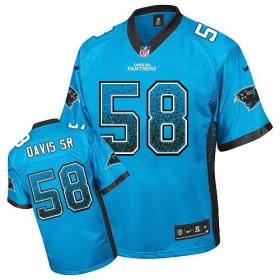 Wholesale Cheap Nike Panthers #58 Thomas Davis Sr Blue Alternate Men\'s Stitched NFL Elite Drift Fashion Jersey