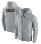 Wholesale Cheap Men's Miami Dolphins Nike Ash Gridiron Gray 2.0 Full-Zip Hoodie