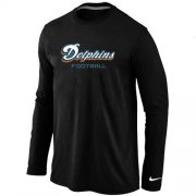 Wholesale Cheap Nike Miami Dolphins Authentic Font Long Sleeve T-Shirt Black