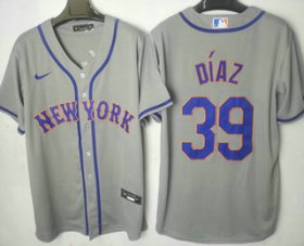 Wholesale Cheap Men\'s New York Mets #39 Edwin Diaz Grey Stitched MLB Cool Base Nike Jersey