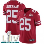 Wholesale Cheap Nike 49ers #25 Richard Sherman Red Super Bowl LIV 2020 Team Color Men's Stitched NFL Vapor Untouchable Limited Jersey