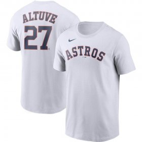 Wholesale Cheap Houston Astros #27 Jose Altuve Nike Name & Number T-Shirt White