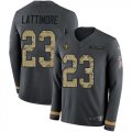 Wholesale Cheap Nike Saints #23 Marshon Lattimore Anthracite Salute to Service Men's Stitched NFL Limited Therma Long Sleeve Jersey