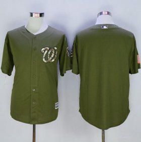 Wholesale Cheap Nationals Blank Green Camo New Cool Base Stitched MLB Jersey