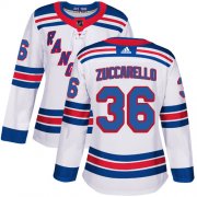 Wholesale Cheap Adidas Rangers #36 Mats Zuccarello White Road Authentic Women's Stitched NHL Jersey