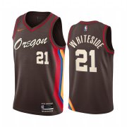 Wholesale Cheap Nike Blazers #21 Hassan Whiteside Chocolate NBA Swingman 2020-21 City Edition Jersey