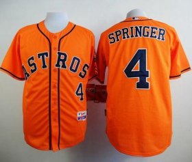 Wholesale Cheap Astros #4 George Springer Orange Cool Base Stitched MLB Jersey