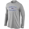 Wholesale Cheap Nike Seattle Seahawks Heart & Soul Long Sleeve T-Shirt Grey