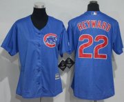 Wholesale Cheap Cubs #22 Jason Heyward Blue Alternate Women's Stitched MLB Jersey