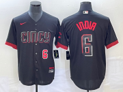 Wholesale Cheap Men's Cincinnati Reds #6 Jonathan India Number Black 2023 City Connect With Patch Stitched Jersey