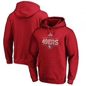 Wholesale Cheap Men\'s San Francisco 49ers NFL Scarlet Super Bowl LIV Bound Gridiron Pullover Hoodie